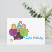 フランスのパーティー帽子とサングラス付きブルドッグ (スタンド正面)