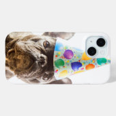 フランスのパーティー帽子のブルドッグ Case-Mate iPhoneケース (裏面 (横))