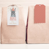 フランスのパーティー帽子の赤い贈り物ラベル付きブルドッグ ギフトタグ