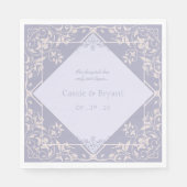 フランスのビクトリアンエレガント結婚ヴィンテージ スタンダードランチョンナプキン (正面)