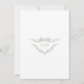 フランスのビクトリアンセージ結婚グリーン 招待状 (裏面)