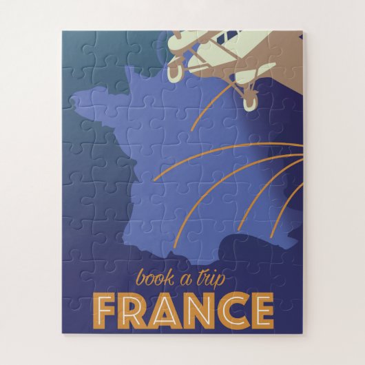 フランスのビンテージスタイルの旅行ポスター ジグソーパズル (縦)