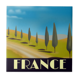 フランスのビンテージスタイルの旅行ポスター タイル