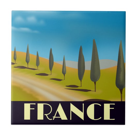 フランスのビンテージスタイルの旅行ポスター タイル (正面)