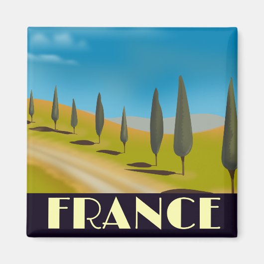 フランスのビンテージスタイルの旅行ポスター マグネット (正面)