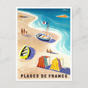 フランスのビーチヴィンテージ旅行はがき ポストカード