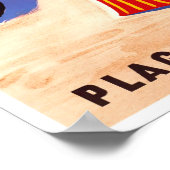 フランスのビーチヴィンテージ旅行ポスター ポスター (角)