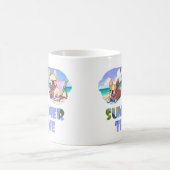 フランスのビーチ夏の時間にブルドッグ コーヒーマグカップ (中央)