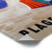 フランスのビーチ，フランス広場by Bernard Vil ポスター (角)