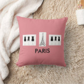 フランスのピンクパリをテーマにした枕 クッション (ブランケット)