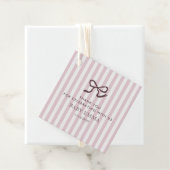 フランスのピンクボウとストライプメッセージカード フェイバータグ (インサイチュ)