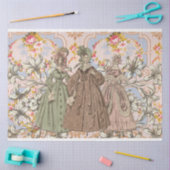 フランスのファッションと花の切り離しティッシュペーパー 薄葉紙 (クラフト)