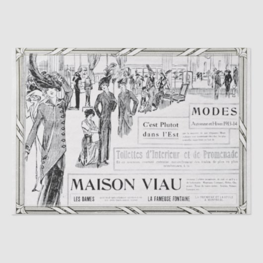 フランスのファッション広告レディーフレームの分離 薄葉紙 (正面)