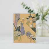 フランスのファッション – 紫と黒 ポストカード (スタンド正面)