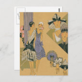 フランスのファッション – 紫と黒 ポストカード (正面/裏面)