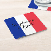 フランスのフラグの色結婚の ペーパーコースター (アングル)