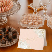 フランスのフローラエレガントトイルピンク金ゴールドありがとう ノートカード