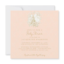 フランスのフローラエレガントトイルピンク金ゴールドベビーシャワー