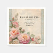 フランスのフローラエレガントブライダルシャワーティーヴィンテージ スタンダードカクテルナプキン (正面)