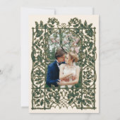 フランスのフローラエレガントヴィンテージイエローローズ金ゴールド 招待状 (裏面)