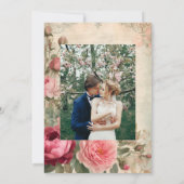 フランスのフローラガーデンヴィンテージエレガントアンティークバラ 招待状 (裏面)