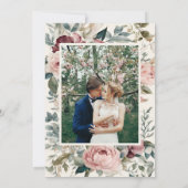 フランスのフローラガーデンヴィンテージエレガントバラn金ゴールド 招待状 (裏面)