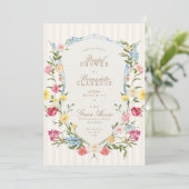 フランスのフローラクレスト植物性ブライダルシャワー 招待状 (スタンド正面)