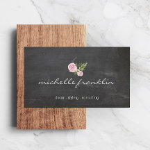 フランスのフローラブーケCHALKBOARD名刺