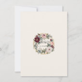 フランスのフローラヴィンテージピンクn金ゴールド結婚ズ 招待状 (裏面)