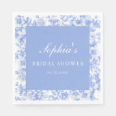 フランスのフローラ何か青いブライダルシャワー スタンダードランチョンナプキン (正面)