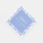 フランスのフローラ何か青いブライダルシャワー スタンダードランチョンナプキン (角)