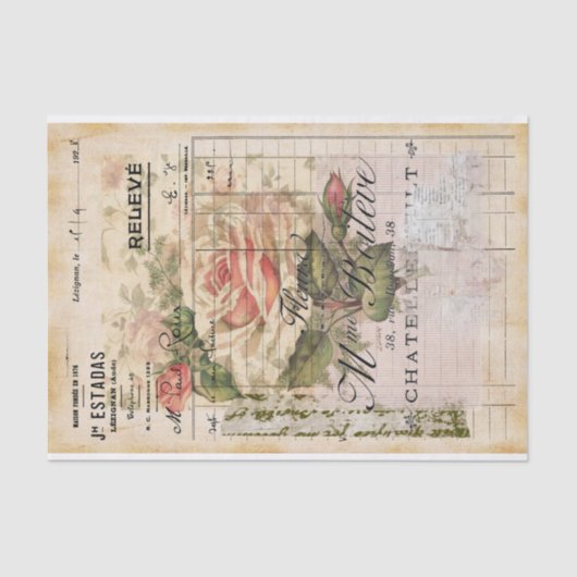 フランスのフローラ受信ティッシュペーパー 薄葉紙 (正面)