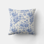 フランスのフローラ青 クッション (裏面)