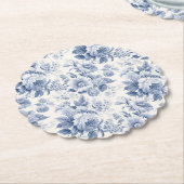 フランスのフローラ青 ペーパーコースター (アングル)