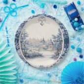 フランスのフローラ青 ペーパープレート (パーティー)