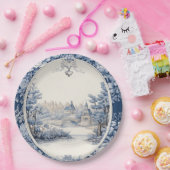 フランスのフローラ青 ペーパープレート (パーティー)