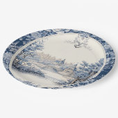 フランスのフローラ青 ペーパープレート (アングル)