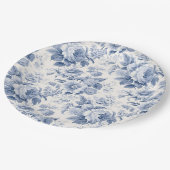 フランスのフローラ青 ペーパープレート (アングル)