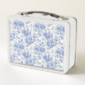 フランスのフローラ青 メタルランチボックス (裏面)