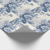 フランスのフローラ青 ラッピングペーパー (角)