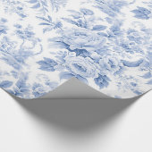 フランスのフローラ青 ラッピングペーパー (角)