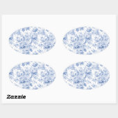 フランスのフローラ青 楕円形シール (シート)