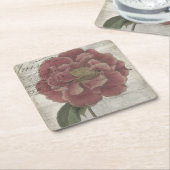 フランスのフローラ スクエアペーパーコースター (アングル)