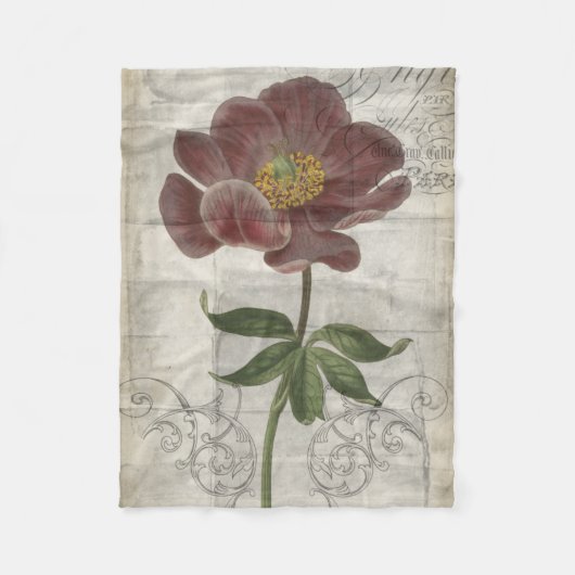 フランスのフローラ フリースブランケット (正面)
