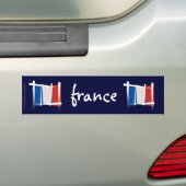フランスのブラシの旗 バンパーステッカー (車上)