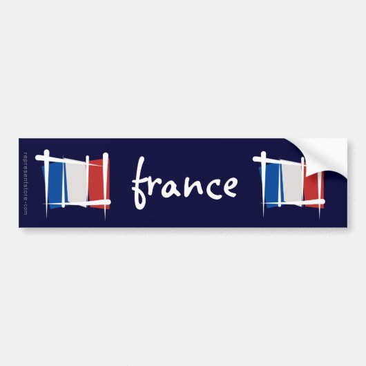 フランスのブラシの旗 バンパーステッカー (正面)