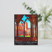 フランスのブリタニー大聖堂フランスの、ヴィンテージを訪れる ポストカード (スタンド正面)