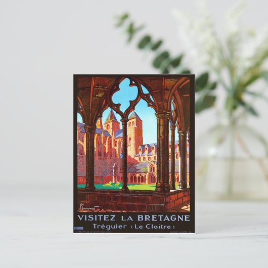 フランスのブリタニー大聖堂フランスの、ヴィンテージを訪れる ポストカード (スタンド正面)