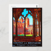 フランスのブリタニー大聖堂フランスの、ヴィンテージを訪れる ポストカード (正面/裏面)