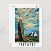 フランスのブルターニュ上空 ポストカード (正面/裏面)